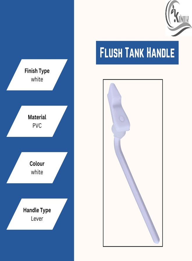KINIK Plastic Toilet Flush Tank Lever Handle | Flat Lever Style with White Finish | Durable Flush Handle for Cistern Tank Replacement - Image 5